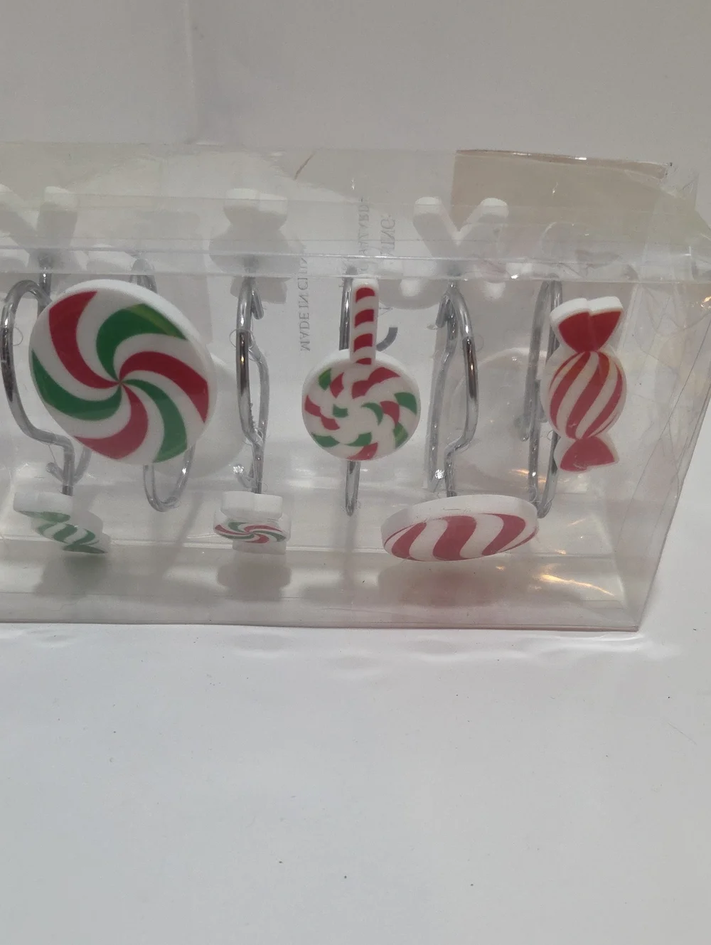 Christmas Candy Swirl Shower Curtain Hooks
